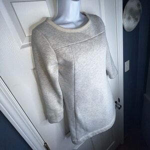 French Connection Women's 4 Gray Cocoon Marl Sweater Mini Dress Sherpa Lined S